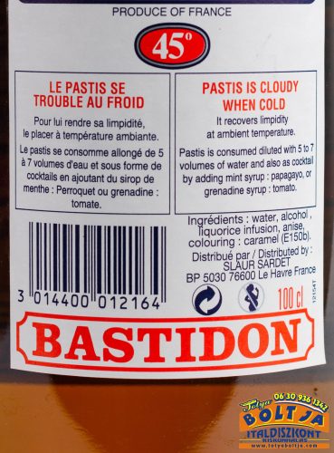 Pastis Bastidon 1l / 45%