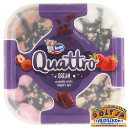 Jégkrém Quattro Dream Csokoládé,Vanília, Mogyoró,Eper (dobozos) 975g