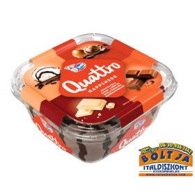   Jégkrém Quattro Happiness Stracciatella, Kakaós-Mogyorós, Fehér Csokoládé, Csokoládé 920g
