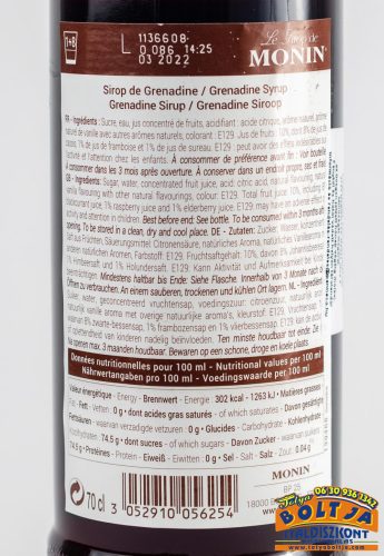 Monin Grenadine Koktélszirup 0,7l