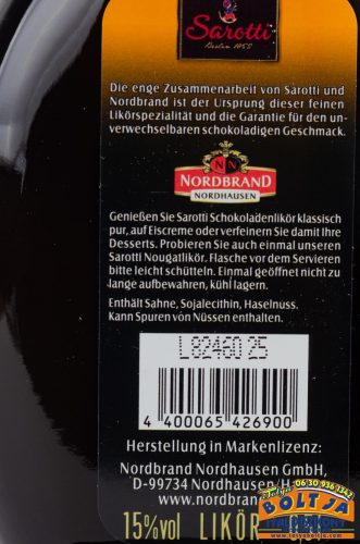 Sarotti Csokoládé Likőr 0,5l / 15%