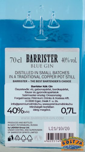 Barrister Blue Gin 0,7l / 40%