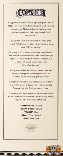 Cragganmore 12 Years Old Speyside Single Malt Scotch Whisky 0,7l / 40% PDD