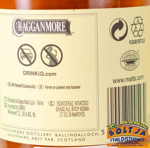 Cragganmore 12 Years Old Speyside Single Malt Scotch Whisky 0,7l / 40% PDD