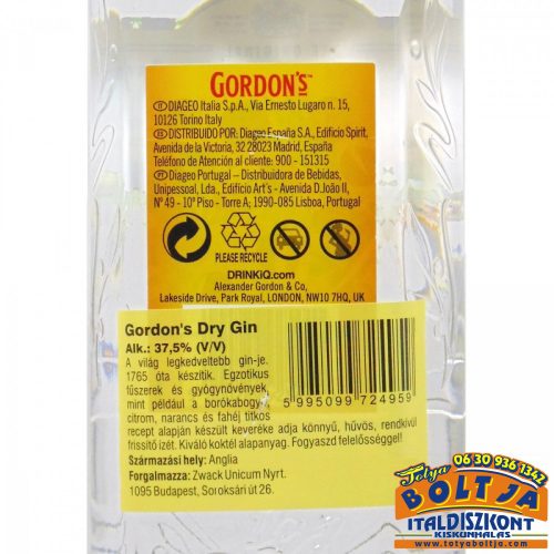Gordon's London Dry Gin 1l / 37,5%