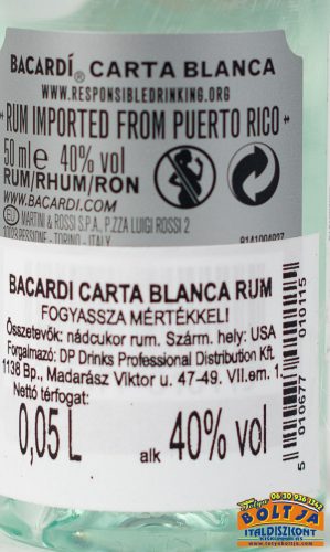 Bacardi Carta Blanca Rum 0,05l / 40%
