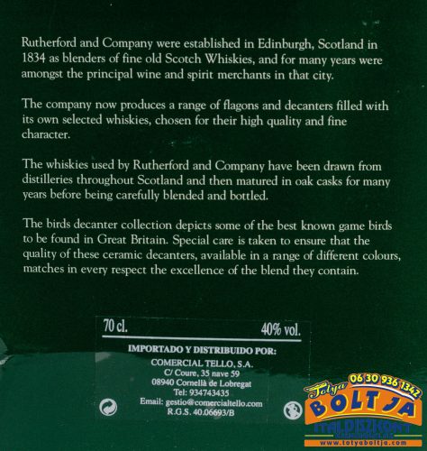Rutherford's De Luxe Whisky 0,7l / 40% Kerámia PDD