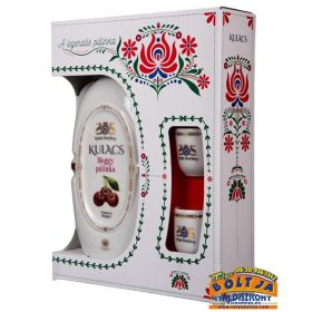   Várda Kulacs Meggypálinka Hollóházi Porcelán Kulacs 2 pohárral 0,35l / 40% PDD