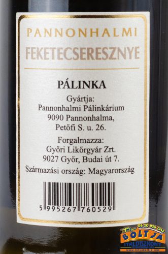 Pannonhalmi Pálinkárium Feketecseresznye Pálinka 0,5l / 40%