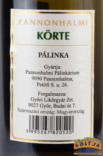 Pannonhalmi Pálinkárium Körte Pálinka 0,5l / 40%