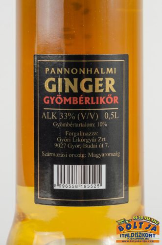 Pannonhalmi Pálinkárium Gyömbérlikőr 0,5l / 33%