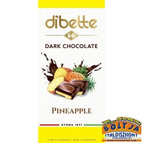   Dibette Táblás Ananász Ízű Krémmel Töltött Étcsokoládé Fruktózzal 80g