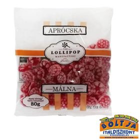 The Lollipop Aprócska Málna Ízű Keménycukorka 80g