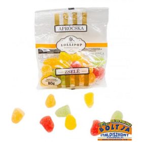 The Lollipop Aprócska Gyümölcs Ízű Zselécukor 80g