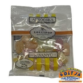   The Lollipop Aprócska Savanyú Gyümölcs Ízű Keménycukorka 80g