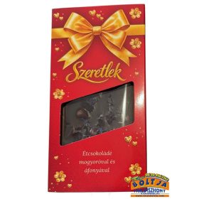   Szeretlek Feliratú Étcsokoládé Mogyoróval, Áfonyával 100g