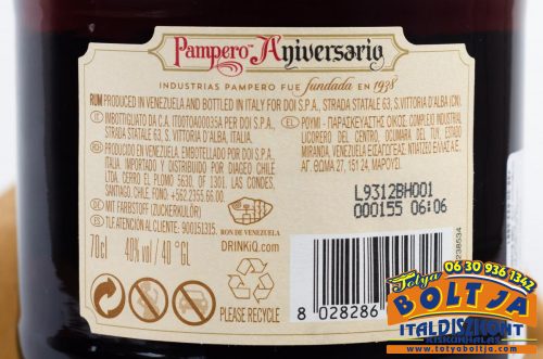 Pampero Aniversario Bőr Tasakban 0,7l / 40%