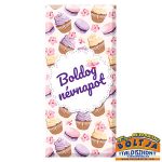   Boldog Névnapot! feliratú Tejcsokoládé (cupcake-macaron) 90g
