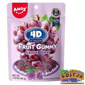Amos Fruit Gummy Grape Burst Szőlőízű Gumicukor 65g