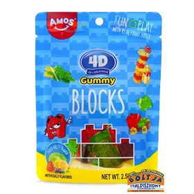Amos Gummy Blocks Gyümölcsízű Gumicukor 72g