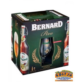   Bernard Sörválogatás Világos Cseh Sör Csatos üvegben 4x0,5l PDD+2 pohár 