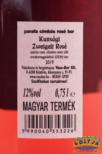 A legjobb férjnek... (parafa címkés) Kunsági Zweigelt Rosé 0,75l / 12%